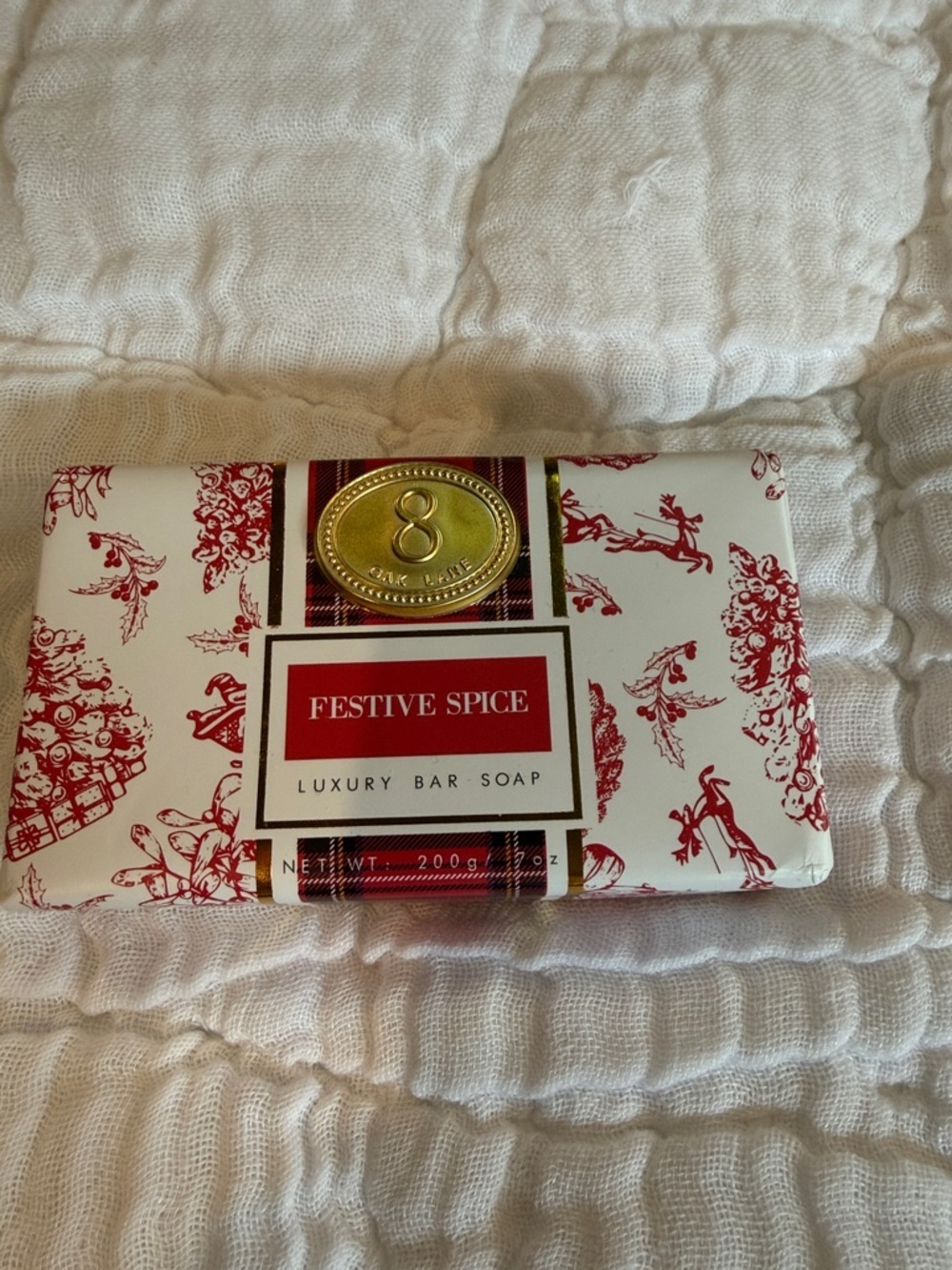 DW Home Festive Spice Luxury Bar Soap - Red & Gold Accents